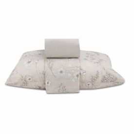 Jogo De Cama Solteiro 100% Algodão Royale Havan Casa 3 Pçs - Botanic Bege