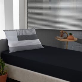 Jogo De Cama Solteiro Malha Havan Casa 2 Pçs - Kent Preto