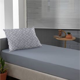 Jogo De Cama Solteiro Malha 100% Algodão Solecasa 2 Pçs - Pisa Cinza