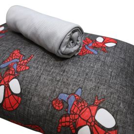 Jogo De Cama Solteiro Marvel Portallar 2 Pçs - Spidey Textura Cinza
