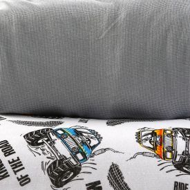 Jogo De Cama Solteiro Kids Malha Solecasa By Havan Kids 2 Pçs - Truck Road Cinza