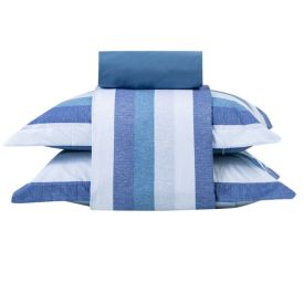 Jogo De Cama Solteiro Percal Buona Fortuna 3 Pçs - Caio Azul
