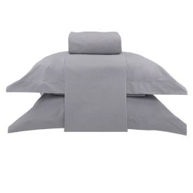 Jogo De Cama Solteiro King 200 Fios Percal Buona Fortuna 3 Peças - Cinza Prata