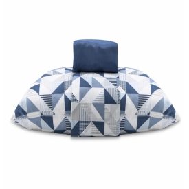 Jogo De Cama Solteiro Microfibra Havan Casa 3 Peças - Log Geo Azul