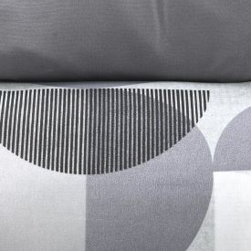 Jogo De Cama Solteiro Microfibra Havan Casa 3 Peças - Luccius Geo Cinza