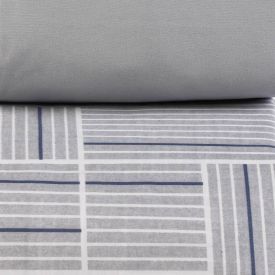 Jogo De Cama Solteiro Micropercal 180 Fios Havan Casa 3 Pçs - Detroit Geo Cinza