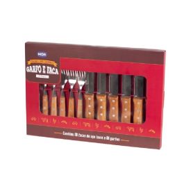 Jogo de Churrasco Garfo e Faca Mor Aço Inoxidável 12 Peças - 12 Peças