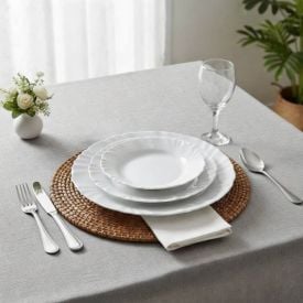 Aparelho de Jantar Opaline Pétala com Taças Nadir 16 Peças - Branco