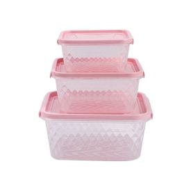 Jogo De Potes Cristal Plasvale 3 Peças - Transparente