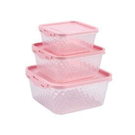 Jogo De Potes Cristal Plasvale 3 Peças - Transparente