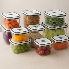 Jogo De Potes Herméticos Electrolux 10 Peças - Cinza e Branco