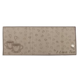 Jogo De Tapetes Napoli Para Cozinha 2 Peças Havan - I Love Tea Bege