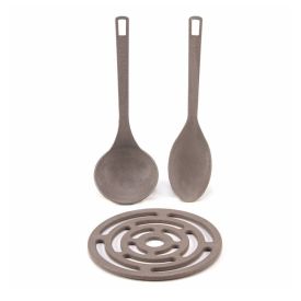 Jogo De Utensílios Cinza Petra Evo - 3 Peças