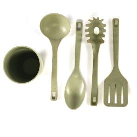 Jogo De Utensílios Com Suporte Verde Tropical Evo - 5 peças 