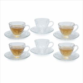 Jogo De Xicaras Com Pires Botânica 170Ml Havan Casa 12 Peças - Transparente