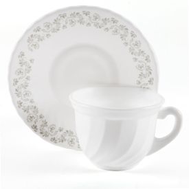 Jogo De Xícaras Com Pires Opaline Milano 190Ml Havan Casa 12 Pçs - Branco