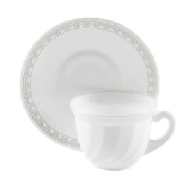 Jogo de Xícaras com Pires Opaline Paris 190Ml Havan Casa 12 pçs - Branco