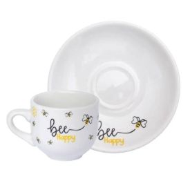 Jogo De Xicaras De Café Honey 12 Peças Hauskraft - Branco e Amarelo