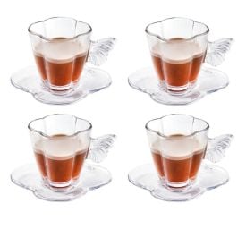 Jogo De Xícaras De Chá Com Pires Butterfly Wolff 8 Peças - 180ml