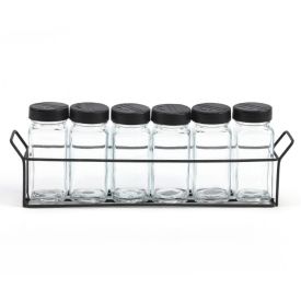 Jogo Porta Condimentos Com Suporte 85Ml Havan Casa - 6 Peças