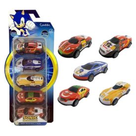 Kit 5 Carrinhos Puxa E Solta Sonic Candide - 4610
