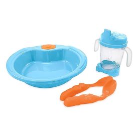 Kit Alimentação 4 Peças Havan Baby - Azul Bebê e Laranja