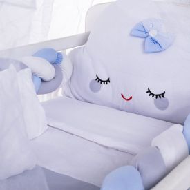 Kit Berço New Americano 9 Peças Yoyo Baby - Nuvem Azul Bebe