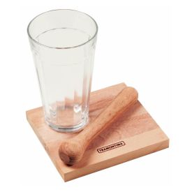Kit Caipirinha Tramontina 3 Peças Copo Tábua E Socador - 450ml