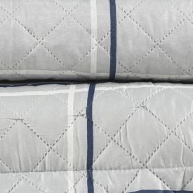 Kit Colcha Casal 100% Poliéster Versalhes Havan Casa 3 Pçs - Henry Cinza Geo