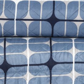 Kit Colcha Casal Estampada Versalhes 3 Peças Havan Casa - Sevilha Azul Geo