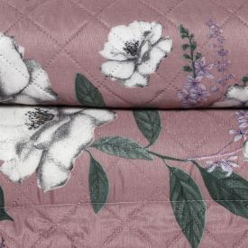 Kit Colcha Casal Estampada Versalhes 3 Peças Havan Casa - Barcelona Rosa Floral