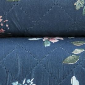 Kit Colcha Casal Estampada Versalhes 3 Peças Havan Casa - Ravena Azul Floral