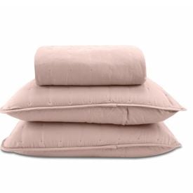 Kit Colcha Queen 100% Poliéster Elegance Lisa Havan Casa 3 Pçs - Rosa