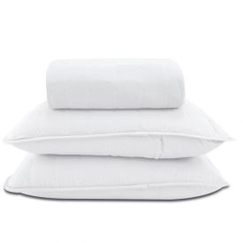 Kit Colcha Queen 100% Poliéster Elegance Lisa Havan Casa 3 Pçs - Branco