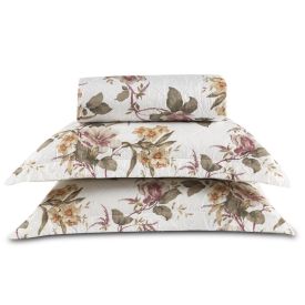 Kit Colcha Queen 100% Poliéster Versalhes Havan Casa 3 Pçs - Augusta Bege Floral