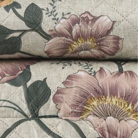 Kit Colcha Queen Versalhes Havan Casa 3 Pçs - Annie Bege Floral