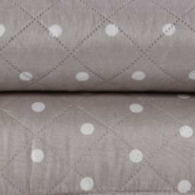 Kit Colcha Queen Dupla Face 150 Fios Versalhes Poá Havan Casa - Bege