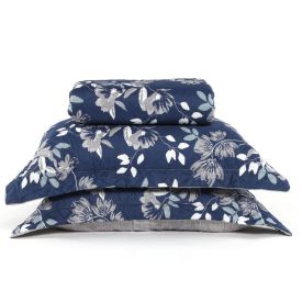 Kit Colcha Queen Estampada Versalhes 3 Peças Havan Casa - Madri Cinza Floral 