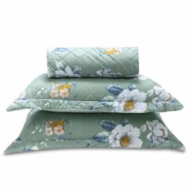 Kit Colcha Queen Estampada Versalhes 3 Peças Havan Casa - Genova Verde Floral