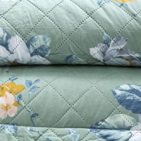 Kit Colcha Queen Estampada Versalhes 3 Peças Havan Casa - Genova Verde Floral