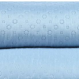 Kit Colcha Solteiro Microfibra Lisa Rozac 2 Pçs - Azul Névoa