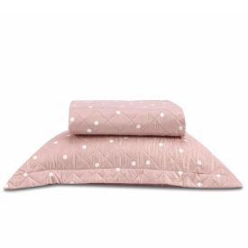 Kit Colcha Solteiro Dupla Face 150 Fios Versalhes Havan Casa 2 Pçs - Rosa Palido