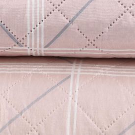 Kit Colcha Solteiro Estampada Versalhes 2 Peças Havan Casa - Toledo Rosa Geo