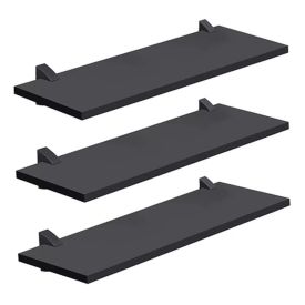Kit Com 3 Prateleiras Com Suporte 20X60cm Prat-K - Preto