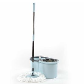 Kit Mop Com Centrífuga Inox E Dispenser Havan Casa 3 Peças - Azul e Cinza