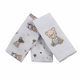 Kit Pano De Boca Prime Havan Baby - Teddy Cinza