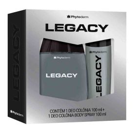Kit Masculino Legacy Deo Colônia 100Ml + Body Spray 100Ml - Phytoderm