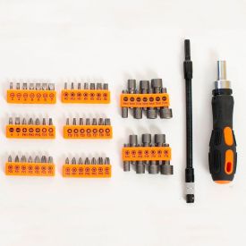Kit Ponteiras E Bits Com 58 Peças Meghazine -K2426 - Laranja