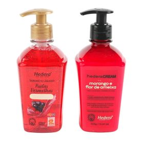 Kit Sabonete Líquido E Loção Hidratante Hedera - Frutas Vermelhas e Flores