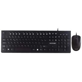 Kit Teclado E Mouse Multilaser Com Fio Tc240 - Preto